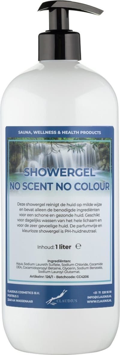 Douchegel No Scent No Colour 1 Liter - met gratis pomp - Showergel