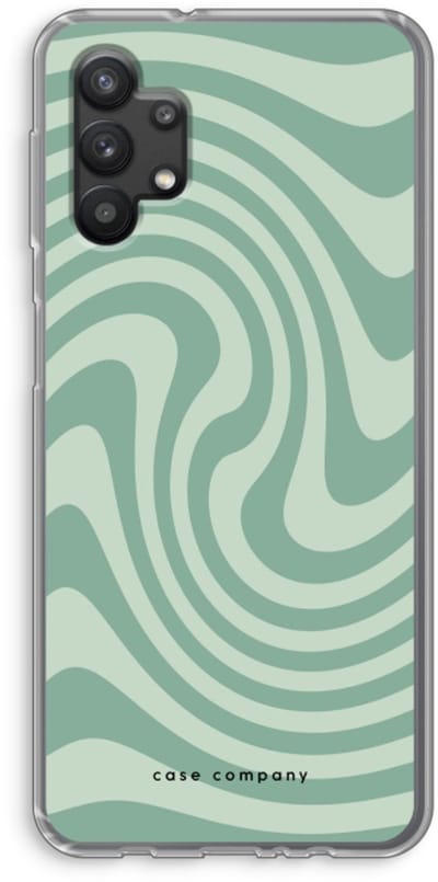 Case Company® - Hoesje geschikt voor Samsung Galaxy A32 5G hoesje - Swirl Groen - Soft Cover Telefoonhoesje - Bescherming aan alle Kanten en Schermrand