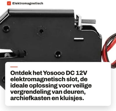Dailygoods - Elektromagnetisch Deurslot - Veilig en Sterk - Compact en Duurzaam - Zwart - Geschikt voor Deuren en Kluisjes - Koolstofstaal Slot