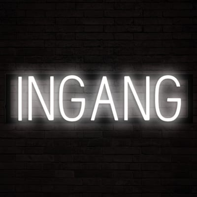 INGANG - Lichtreclame Neon LED bord verlicht | SpellBrite | 57,5 x 16 cm | 6 Dimstanden & 8 Lichtanimaties | Reclamebord neon verlichting