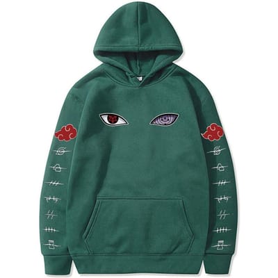 Naruto Cosplay Hoodie Harajuku Sweatshirts Mannen Katoenen Hoodies XXL legergroene kleur
