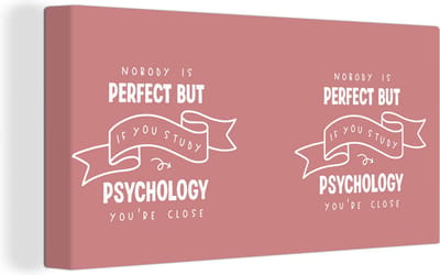 Canvas Schilderij Psychologie - Studeren - Leren - Quotes - Onderwijs - 40x20 cm - Wanddecoratie