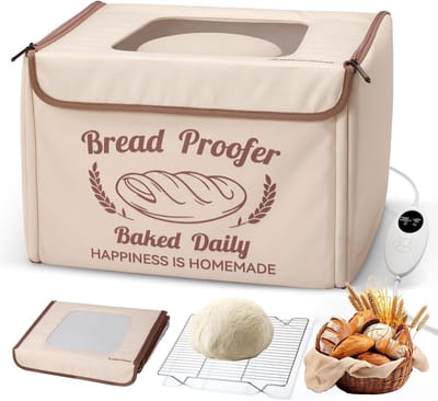 Elektrische Deeg Rijskast - Brood Fermentatie Box - Brood Bakken Thuis - Instelbare Temperatuur Timer - 40x30x30cm - Zwart
