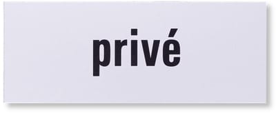 Aluminium deurbordje tekst: prive | 5 jaar garantie | Zelfklevend | 130x50x0,5 mm