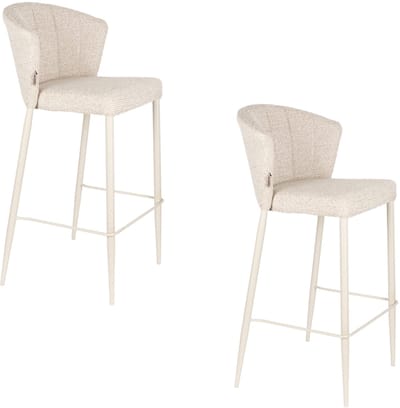 Dutchbone Georgia Barkrukken rugleuning 73 cm Beige - Set van 2