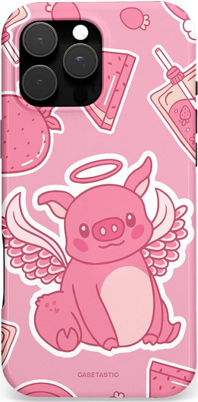 Casetastic hoesje geschikt voor Apple iPhone 16 Pro Max - MagSafe - Dubbellaagse bescherming - Varken vleugels - Fashion Case - Lichtroze Koraal