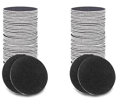 Vervangbaar schuurpapier voor elektrische voetvijl: 120 stuks (2 doos) schuurschijven voor het verwijderen van huid en eelt – Navulschijven met fijne korrel (80/180) voor thuisgebruik en salons