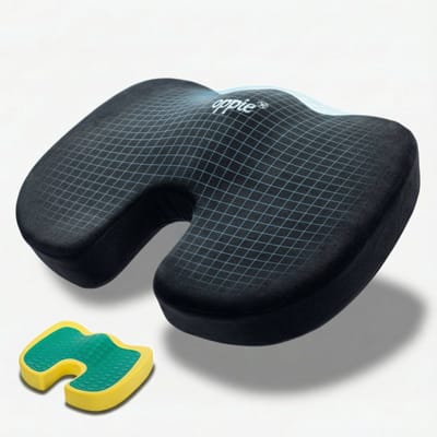Zitkussen Orthopedisch & Ergonomisch - Stuitkussen - Wigkussen - Ringkussen - Stoelkussen van Traagschuim & Gel voor Auto, Bed, Bank & Bureaustoel