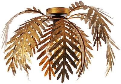 QAZQA botanica - Landelijke Plafondlamp - 1 lichts - Ø 45 cm - Goud/messing - Woonkamer | Slaapkamer