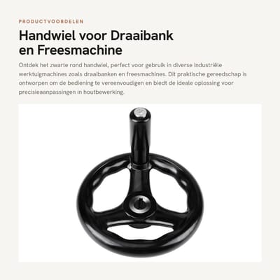 Dailygoods - Handwiel voor Draaibank en Freesmachine - Elektrisch Hout Bewerking - Praktisch Gereedschap - Zwart - 3 Spaken - Eenvoudige Montage - Ges...