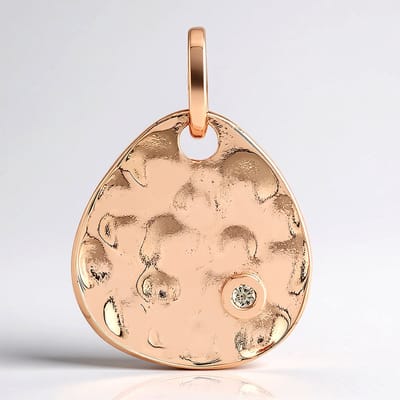 Cavill - Zilveren hanger met roségoudlaag - 0,033 ct I1 Argyle Rose de France diamant - Ronde briljant - Druppelvormige unisex hanger