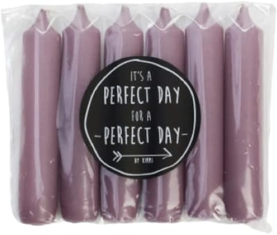 Rustik Lys - Dinerkaarsen - 6 stuks - Mauve 2,1 x 12cm