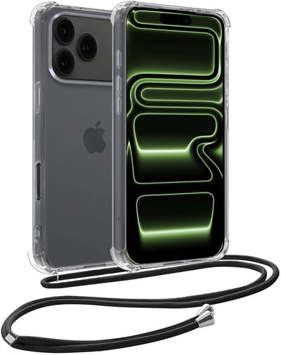 Hoesje Geschikt voor iPhone 17 Pro / 18 Pro - Met Koord - Shock Proof - Siliconen Case - Back Cover - Telefoonkoord - Telefoon Hoes Shockproof - Telefoonketting - Transparant