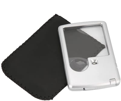 Dailygoods - Zakvergrootglas - Vergrootglas met LED-lamp - Draagbaar en compact - 3X 6X lens - Ideaal voor lezen en hobby's - Met lederen etui