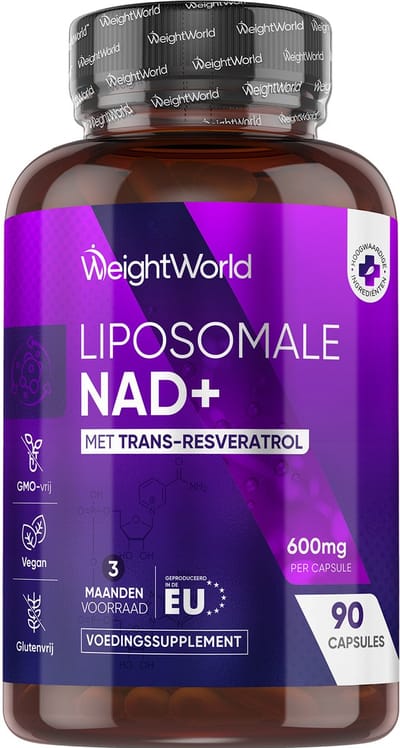 WeightWorld Liposomale NAD+ capsules met Resveratrol - 250 mg liposomal NAD+ per capsule - 90 vegan capsules voor 3 maanden voorraad