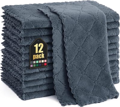 Unyqoos® Ultrazachte Streepvrije Microvezel Reinigingsdoeken voor Perfecte Schoonmaakresultaten in Huis en Auto, 12 Stuks