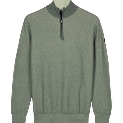 Baileys Trui Half Zip Two-Tone Jacquard Allover Plated Thyme Green / male