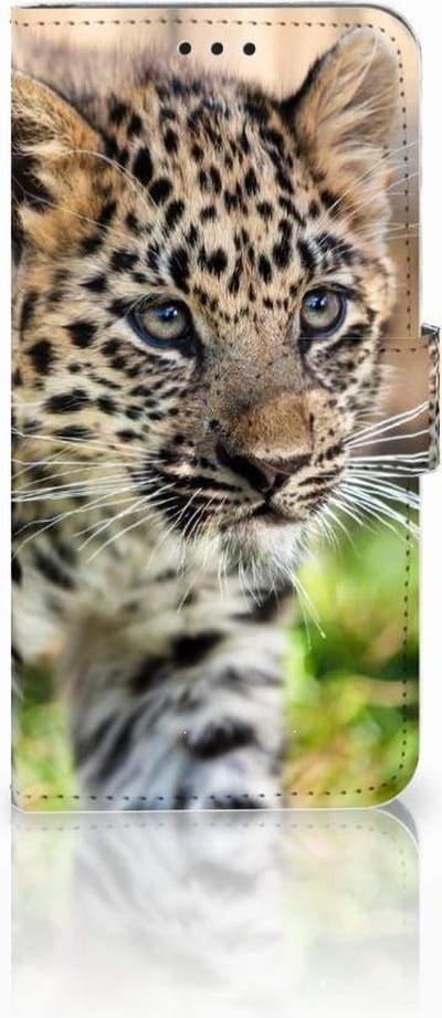 Huawei P30 Lite (2020) Telefoonhoesje met Pasjes Baby Luipaard