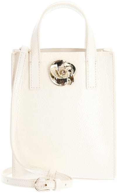 Ted Baker handtas schoudertas Roseem Rose Detail Crinkle Small Bag Ivory crème