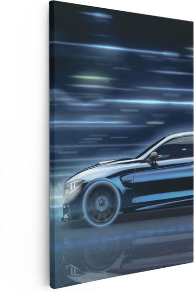 Artaza Canvas Schilderij Auto - 40x60 cm - Wanddecoratie Sportauto - Muurdecoratie Mancave - Schilderijen Op Canvas Modern