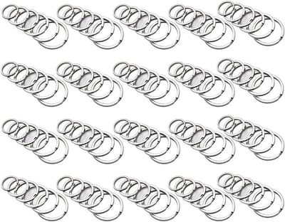 Sleutelhangers set 120-delig - RVS splitringen - 6 maten voor sleutels en knutselen - ShopVlot