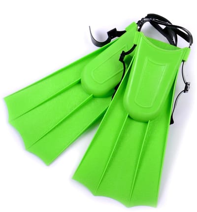 Kinderzwemvinnen, een set van 1 paar (2 vinnen), zwemtrainingsvinnen, korte snorkelvinnen, snorkeluitrusting, zwemvinnen geschikt voor duikers en beginners - groen