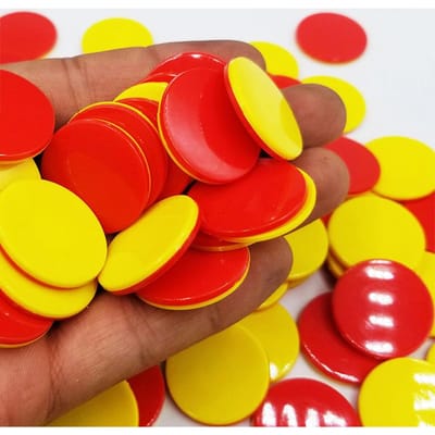Rood Geel Tellers Tweekleurige Tellen Chips 25mm Montessori Wiskunde Materialen Kinderen Educatief Lesmateriaal Voor Het Klaslokaal red