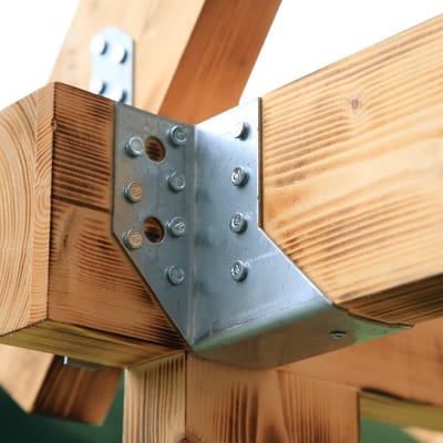 Balkenschoenen Type A - Paalschoenen Houtverbinder - Dakconstructies Verstevigen - Sendzimir Verzinkt Staal - 80 x 120 mm - Zilverkleurig