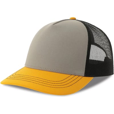 Atlantis Headwear Rapper Canvas Cap Recycled AT426 - Grey/Yellow/Black - One size