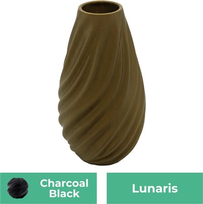 Lunaris moderne vaas – Decoratieve vaas - Zwart - 3d geprinte vaas – geschikt voor droogbloemen - 20CM
