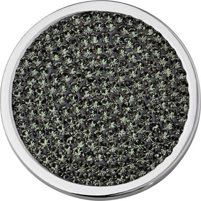 Quiges - Munthouder Munt 33mm RVS met Donkergroen Zirkonia Zilverkleurig - EPR130
