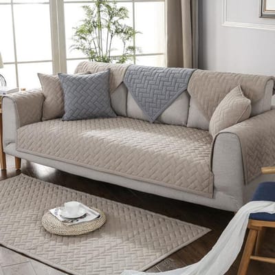 Katoen Linnen Bankmat L-vormige Bankhoes Hoek Verdikt Kussen Bank Sliphoes Antislip Huisdier Kinderen Mat Bankdeken Voor Woonkamer 1pcs45x45 pillowcase gray