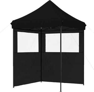Opvouwbare Partytent - Pop-up Tent - Feesten Buiten - Stabiel Stalen Frame - 200 x 200 cm - Zwart