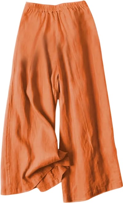 Livano Linnen Broek Dames - Zomerbroek - Volwassenen - Lange Broek - Pantalon - Strandbroek - Zomer - Ibiza Stijl - Oranje - Maat XL