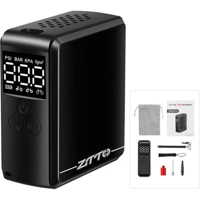 Petite pompe à air portable intelligente pour pneus de voiture, vélos gonflables avec haute pression préréglée noir