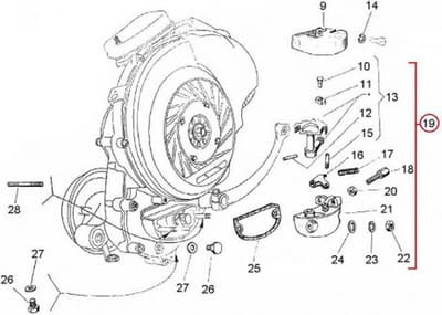 rms versnellingspook voor scooter piaggio 125 vespa gtr 1969 tot 1978 092167 nieuw