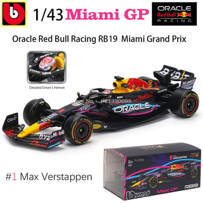 Bburago 1:43 Nouveau F1 Red Bull Racing Rb19 Miami 1# Verstappen 11# Perez Peinture Spéciale Formule 1 Alliage Super Modèle de Voiture Jouet