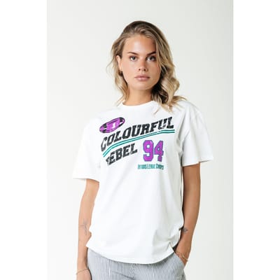 Colourful Rebel Rugby Loosefit Tee Standard White Size: XS | T-Shirts Outlet | Dames | Wit