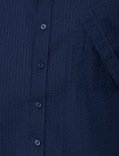 Donkerblauw overhemd Casa Moda Casual Fit borstzak