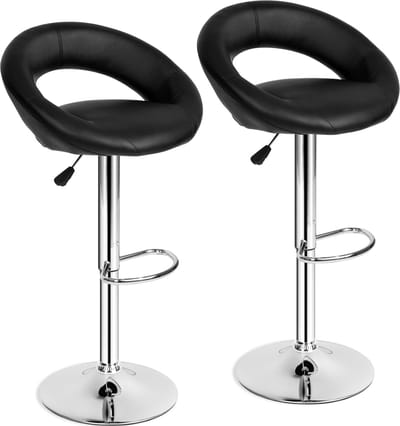 tectake® Barkruk - Voetensteun, Traploos in Hoogte Verstelbaar - Diverse Modellen - (2x Christian | Nr. 401560)