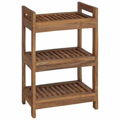 vidaXL - Badkamerrek - Naturel - 45 - x - 30 - x - 71 - cm - Massief - Teakhout