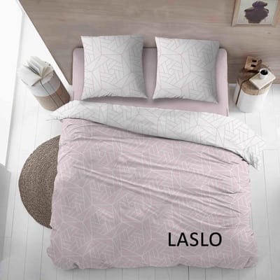 Sleepnight Dekbedovertrek Flanel Laslo - 200 x 200/220 cm + 2 kussenslopen - [Roze]
