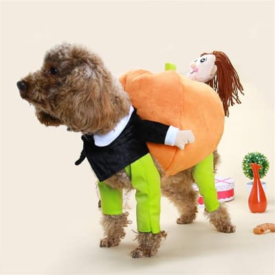 Coton Drôle Citrouille 3D Costume d'Animal de Compagnie Métamorphosant Vêtements de Cosplay pour Fête d'Halloween Déguisement pour Chien Chat S black