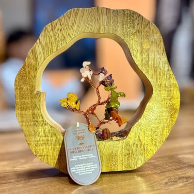 Edelsteenboom – Mangohouten Ring – Zeven Chakra's – 60 Stenen