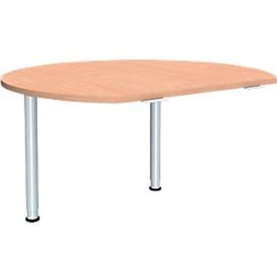 Aanbouwtafel ALICANTE, 2 steunpoten, B 1200 x D 1047 mm, met 2 steunpoten, in hoogte verstelbaar, beukenpatroon