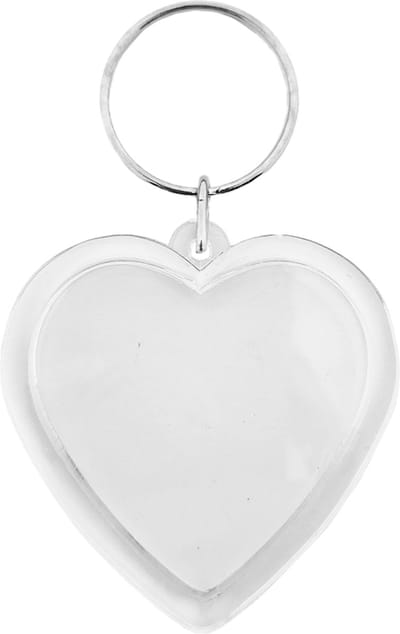 CombiCraft Plexiglas sleutelhanger blanco hart middel 48x50mm - 10 stuks