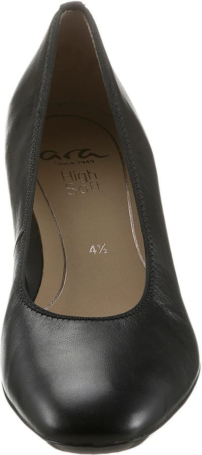 Ara Zwarte Lederen Pump Lage Hak maat 35.5