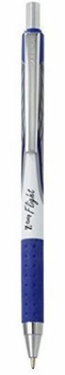 Zebra - Z-GRIP FLIGHT - Intrekbare gel- en balpen– Lichtgewicht – Lage viscositeit inkt – 1,2 mm punt – Sterke metalen clip - Blauw