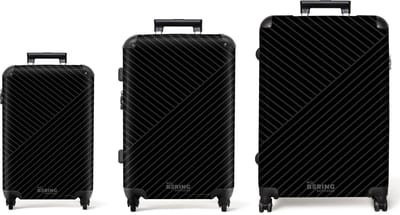 NoBoringSuitcases.com® - Kofferset 3 delig - Koffer lichtgewicht - Zwart met abstracte lijnen - Reiskoffer set met 4 wielen - Handbagage trolley - Middelgrote rolkoffer - Ruimbagage koffer - Koffers met TSA slot