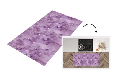 Keukenloper - Loper keuken - Waterverf - Patronen - Paars - 120x60 cm - Keukenloper vinyl